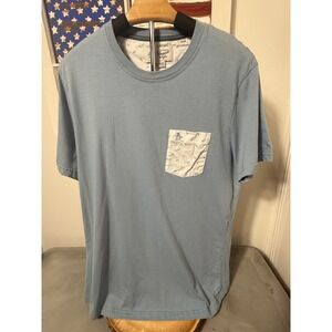 Original Penguin Men's Blue Short Sleeve T-Shirt with‎ Anchor Pocket XL